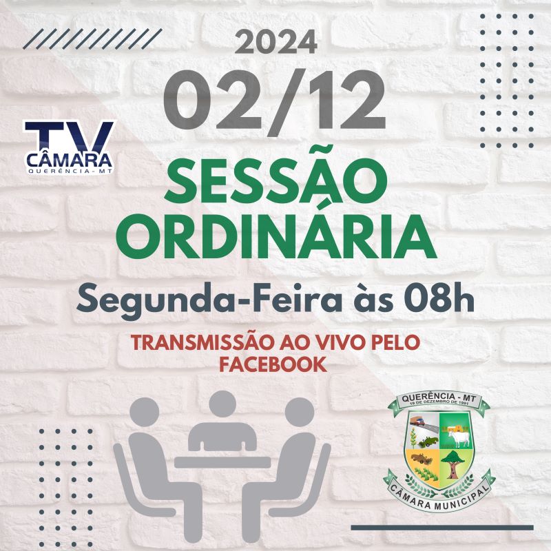 Sessão Ordinária na Câmara de Querência Debate Veto sobre Concessão de Água e Esgoto; transmissão ao vivo