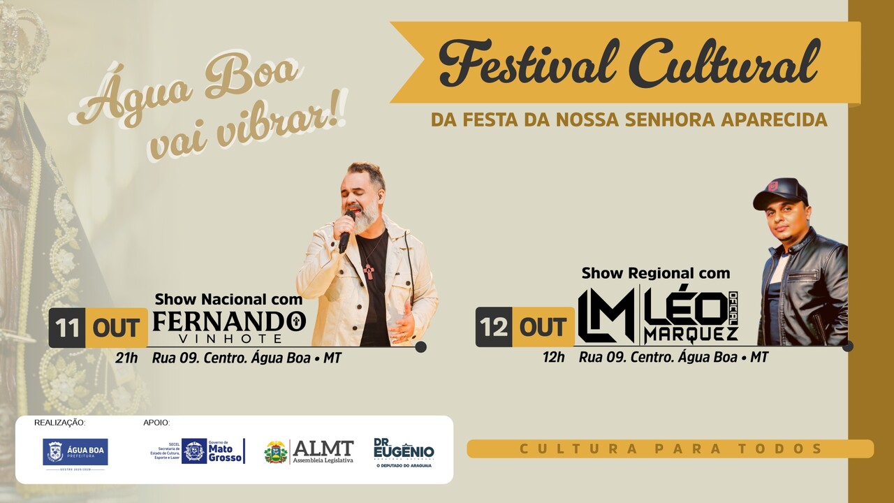 Festival Cultural apresenta show de nível nacional e regional