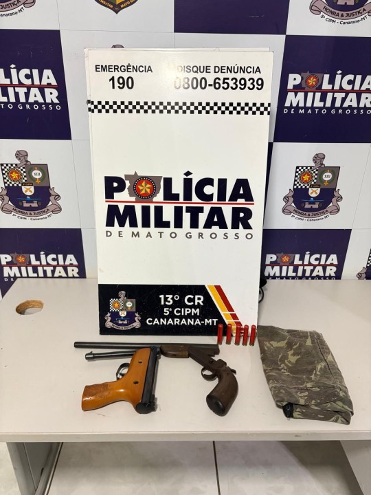 Homem é preso por violência doméstica e posse irregular de armas após agredir companheira e enteadas em Canarana