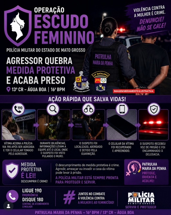 Homem é preso por descumprir medida protetiva e agredir ex-companheira em Água Boa