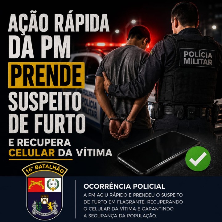 PM recupera celular furtado durante banho de motorista em posto de combustíveis