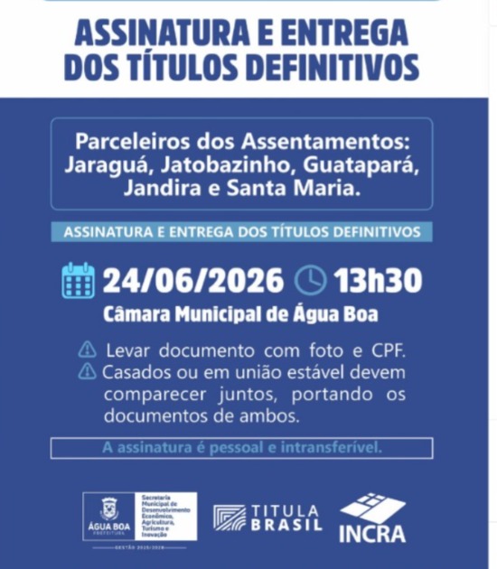 Nova entrega de títulos para parceleiros da reforma agrária